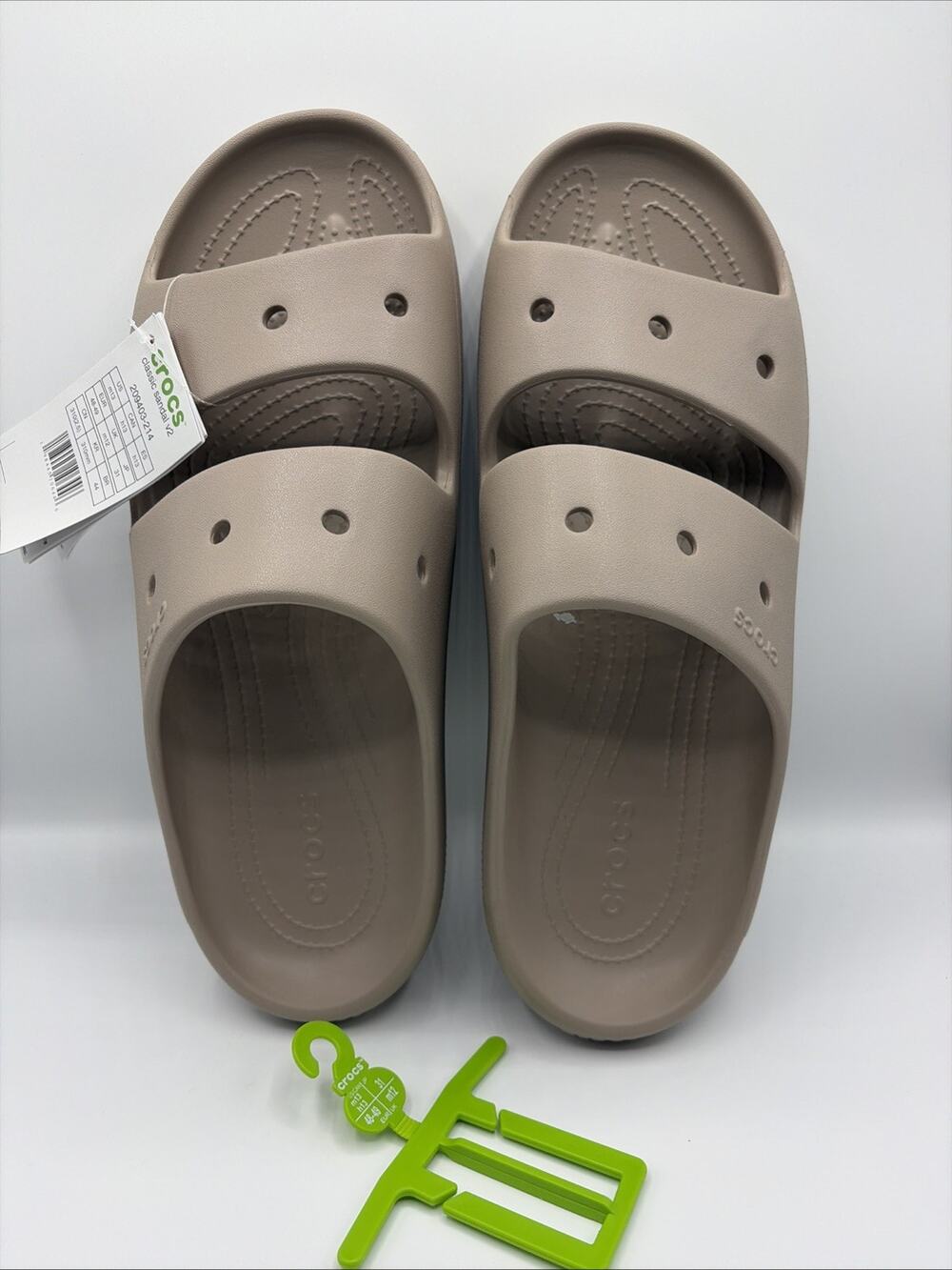 New Crocs Classic Sandals V2 Summer Shoes Tan Brown 2 Straps 209403-214 Men’s 13